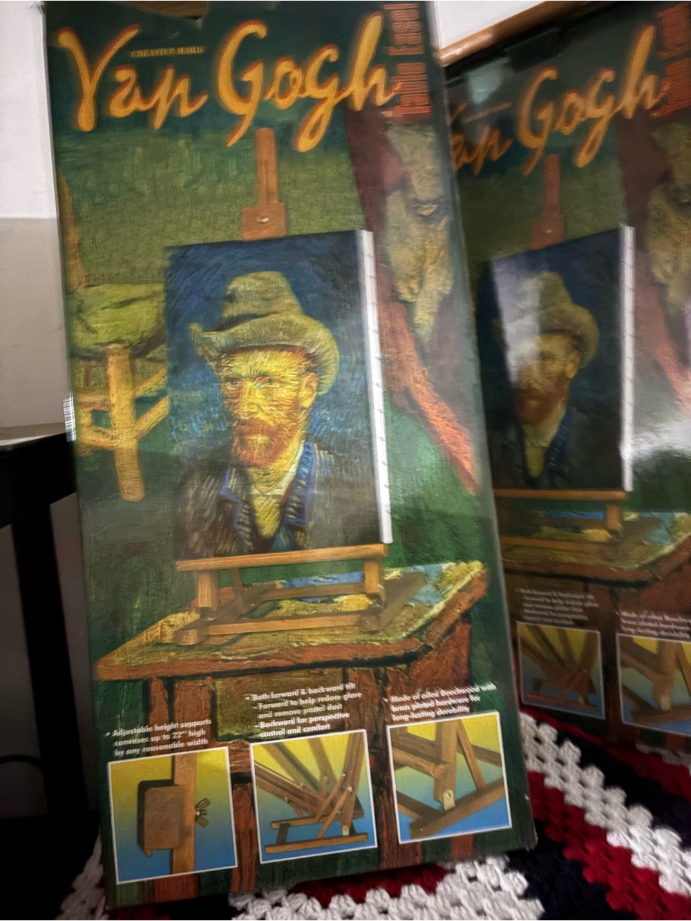 Van Gogh Canvas Art Print with Green and Blue Tones